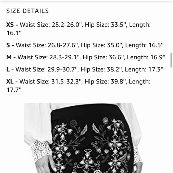 💃 Blue Floral Embroidered Mini Skirt Sz S - Picture 12 of 12